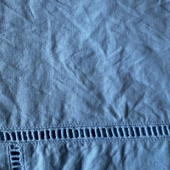 madewell sweetheart midi dress in linen-cotton blend powder blue np116 size 0 - Picture 5 of 8